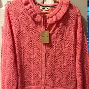 Boden coral ruffle Women's Sweater